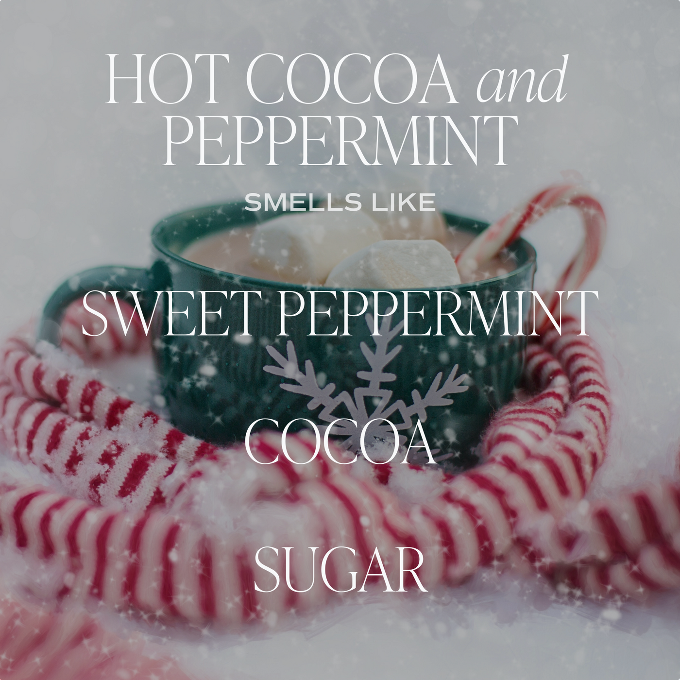 Hot Cocoa and Peppermint Soy Candle - White Jar - 11 oz