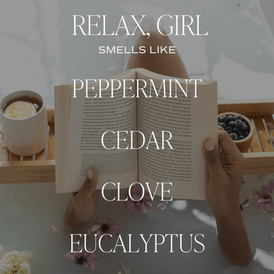 Relax, Girl Soy Candle - Clear Jar - 9 oz - Sweet Water Decor - Candles