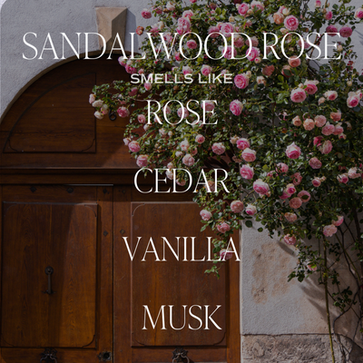 Sandalwood Rose Soy Candle - Black Stoneware Jar - 12 oz