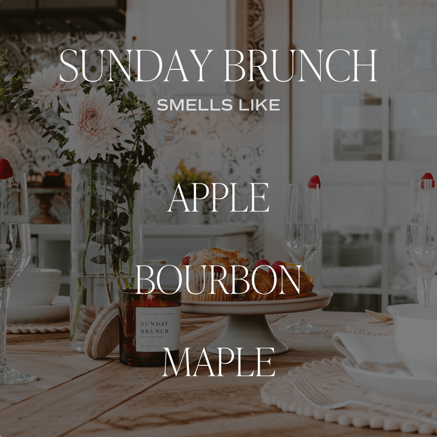 Sunday Brunch Soy Candle - Clear Jar - 9 oz - Sweet Water Decor - Candles