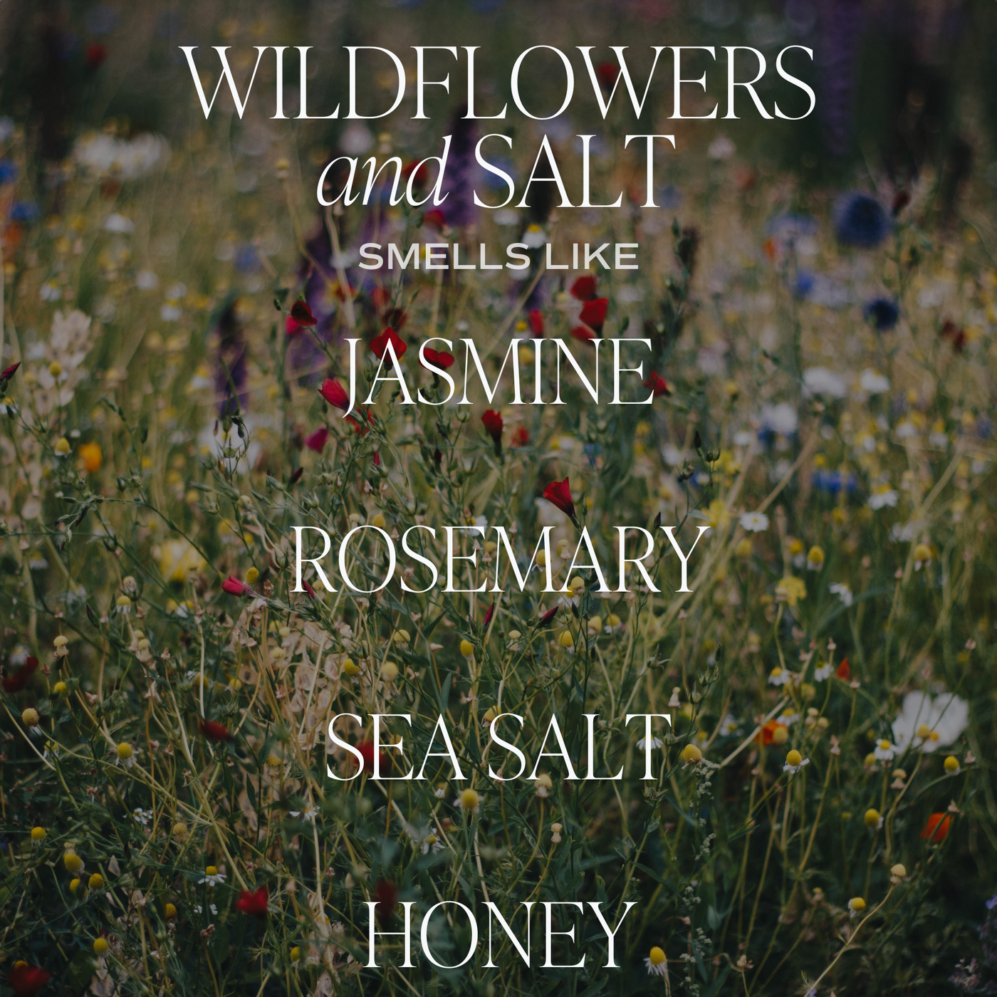 Wildflowers and Salt Soy Candle - Cream Stoneware Jar - 12 oz