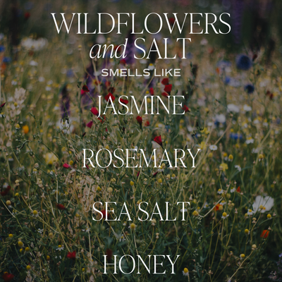Wildflowers and Salt Soy Candle - Cream Stoneware Jar - 12 oz