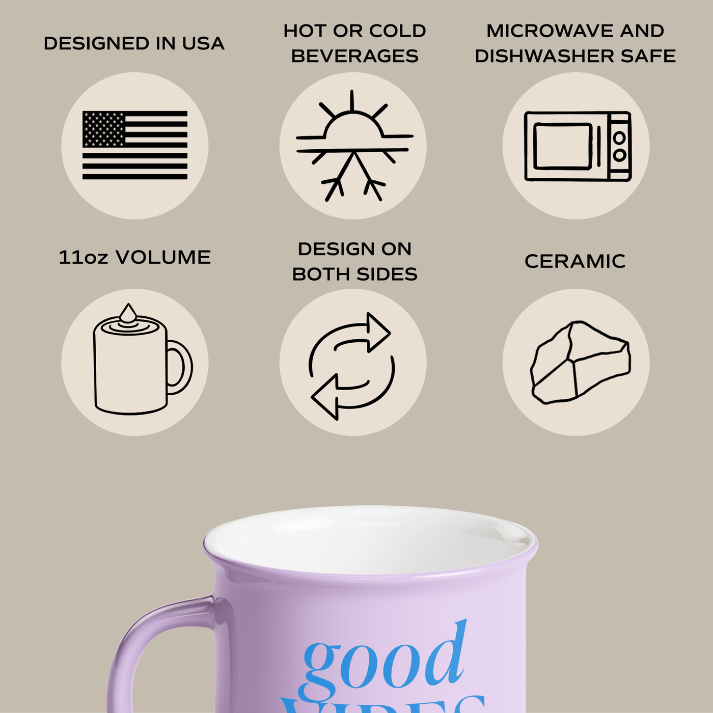 Good Vibes Only 11oz. Campfire Coffee Mug - Sweet Water Decor - Coffee Mugs