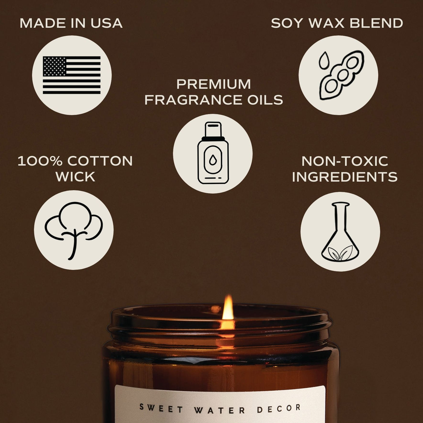 Teakwood and Mahogany Soy Candle - Amber Jar - 9 oz