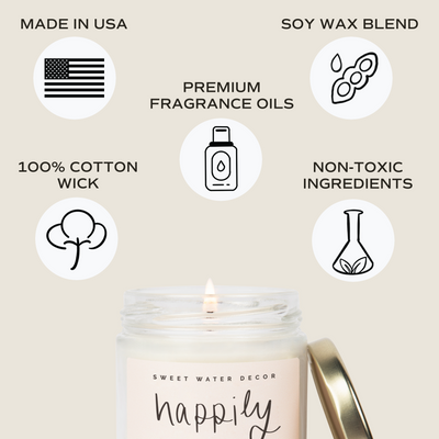 Happily Ever After Soy Candle - Clear Jar - 9 oz (Palo Santo Patchouli)