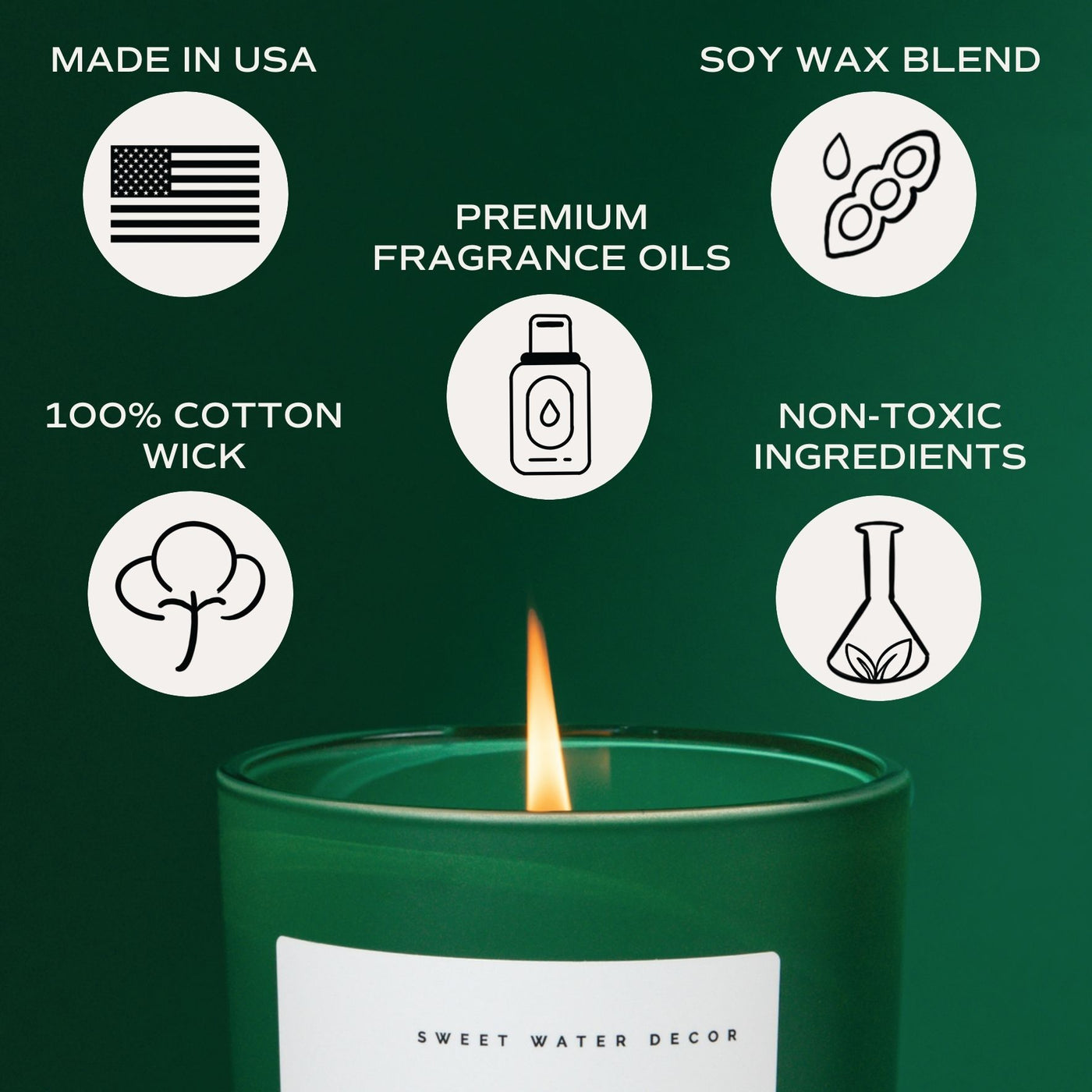 Holiday Cheer Soy Candle - Green Matte Jar - 15 oz