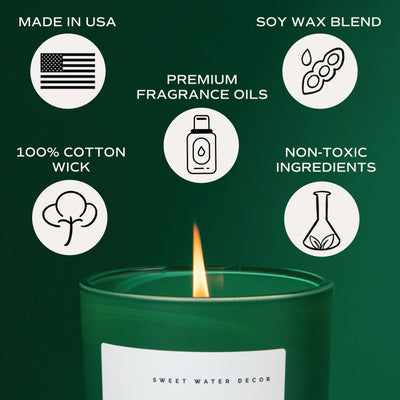 Merry and Bright Soy Candle - Green Matte Jar - 15 oz