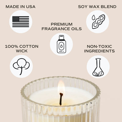 Spa Day Soy Candle - Ribbed Glass Jar - 11 oz