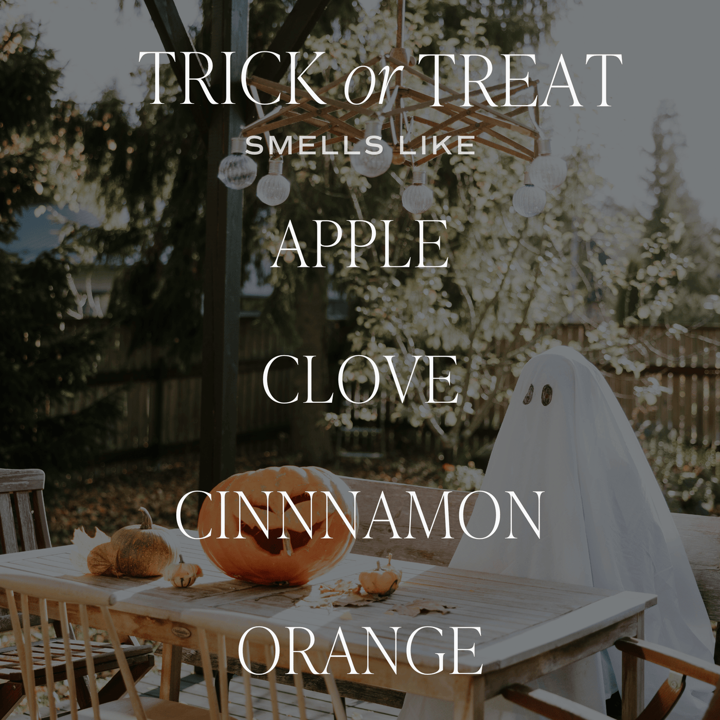 Trick or Treat Soy Candle - Patterned 9 oz - Clear Jar (Farmhouse) - Sweet Water Decor - Candles