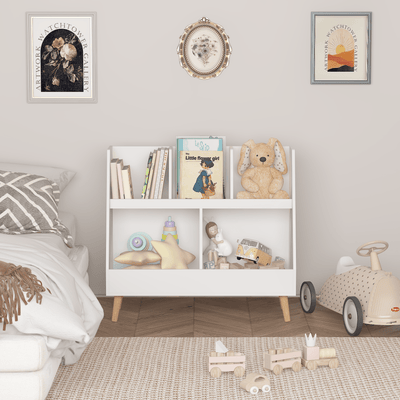 Walker Edison | Kids Bookcase and Toy Organizer - Sweet Water Decor - Storage & Organization