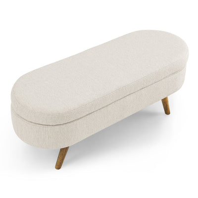 Walker Edison | Ottoman Oval Storage Bench - Sweet Water Decor - Ottoman