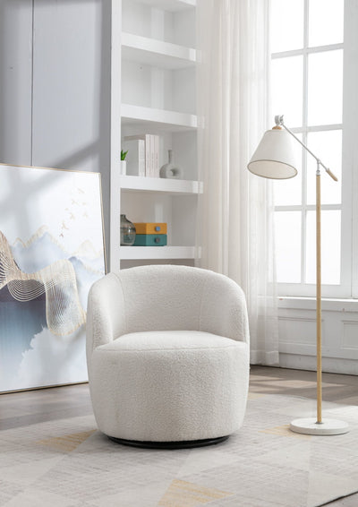 Walker Edison | Teddy Swivel Barrel Accent Armchair Chair - Sweet Water Decor - Living Room