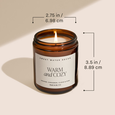 Cashmere and Vanilla Soy Candle - Amber Jar - 9 oz