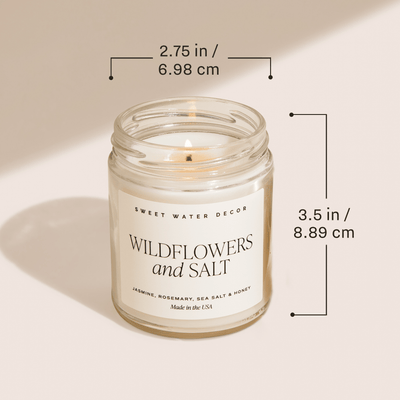 Cashmere and Vanilla Soy Candle - Clear Jar - 9 oz - Sweet Water Decor - Candles