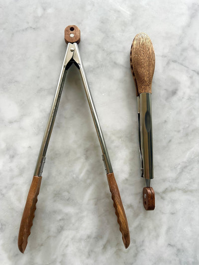 Acacia Wood Tongs, Set of 2 - Sweet Water Decor - tongs