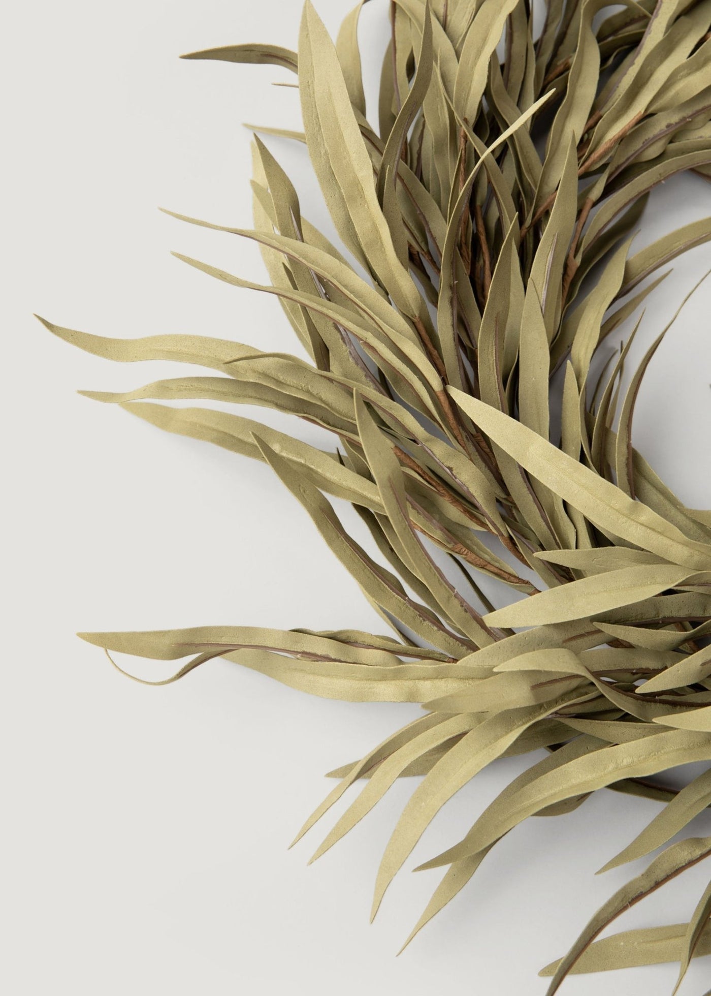 Artificial Willow Leaf Greenery Wreath - 17.5" - Sweet Water Decor - wreath