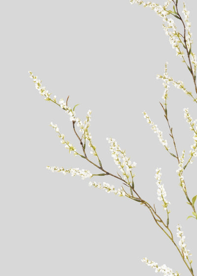 Artificial Spirea Wildflower Branch in White - 39.5" - Sweet Water Decor - faux flower