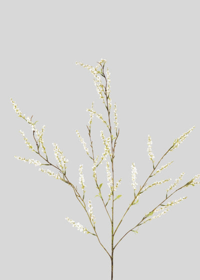 Artificial Spirea Wildflower Branch in White - 39.5" - Sweet Water Decor - faux flower