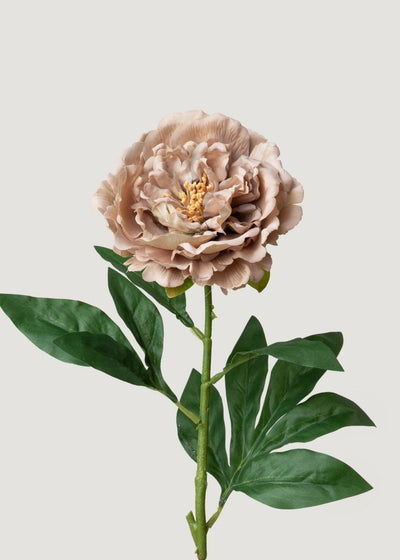 Mauve Taupe Real Touch Peony Fake Flower - 24.5" - Sweet Water Decor - faux flower