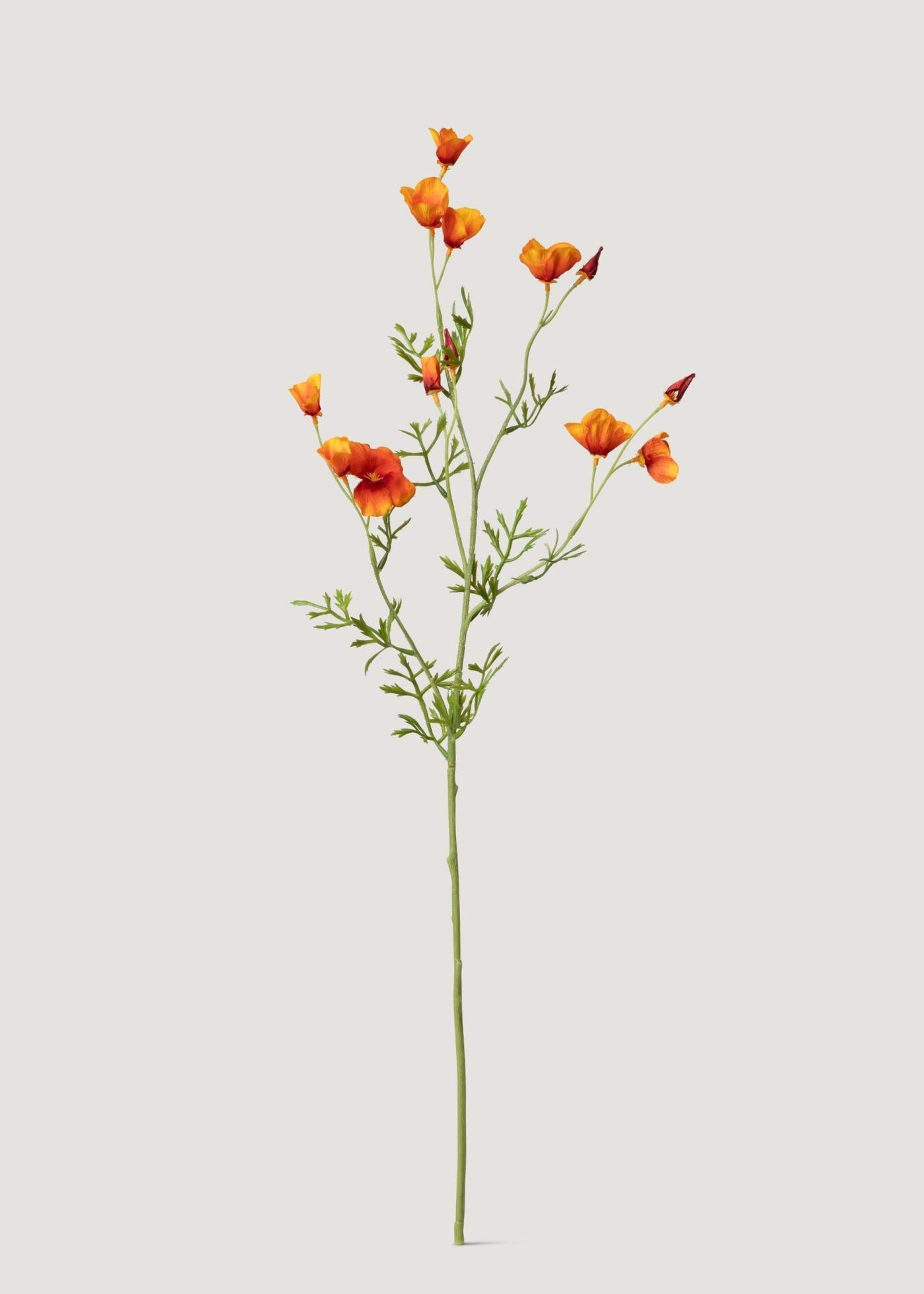 Orange Mini Fake Poppy Flower Spray - 26" - Sweet Water Decor - faux flower