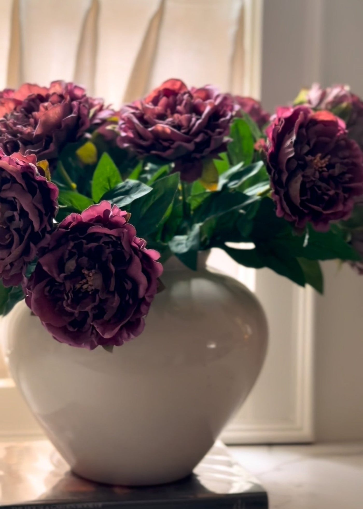 Artificial Mauve Brown Real Touch Peony Flower - 24.5" - Sweet Water Decor - faux flower