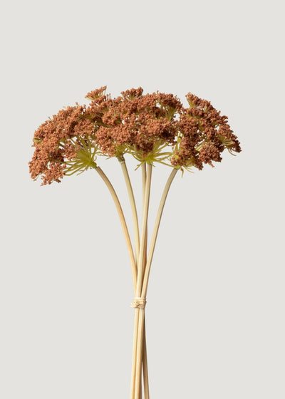Bronze Brown Fake Yarrow Bundle of 5 - 18.75" - Sweet Water Decor - faux flower