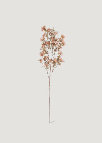Pink Artificial Prunus Blossom Flower Branch - 41.25" - Sweet Water Decor - faux flower