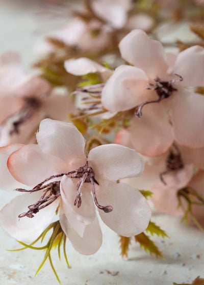 Pink Artificial Prunus Blossom Flower Branch - 41.25" - Sweet Water Decor - faux flower
