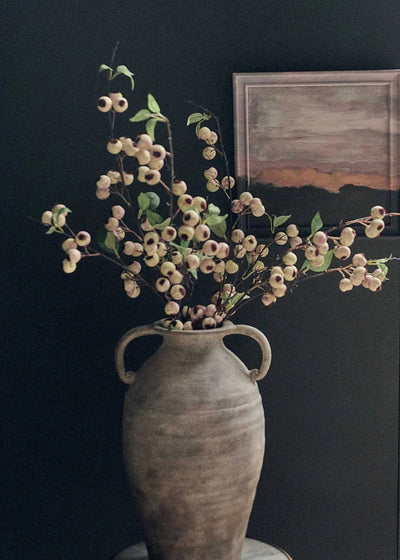 Abigail Ahern Artificial Hawthorn Berry Branch in Cream - 35.25" - Sweet Water Decor - Faux Plant