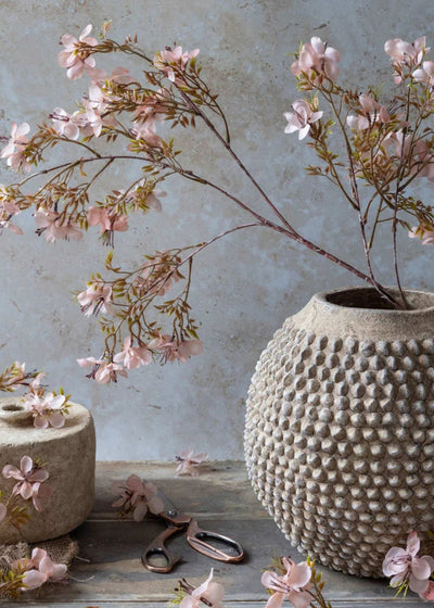 Pink Artificial Prunus Blossom Flower Branch - 41.25" - Sweet Water Decor - faux flower