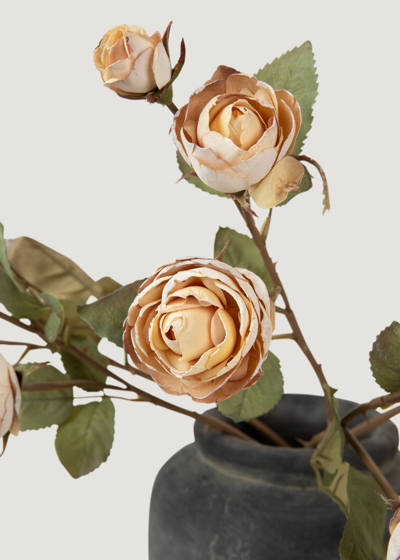 Dried Look Fake Roses in Beige - 21" - Sweet Water Decor - faux flower