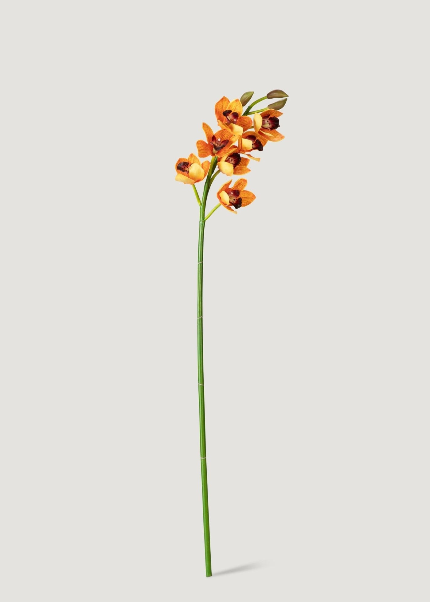 Orange Artificial Deluxe Cymbidium Orchid - 47" - Sweet Water Decor - faux flower