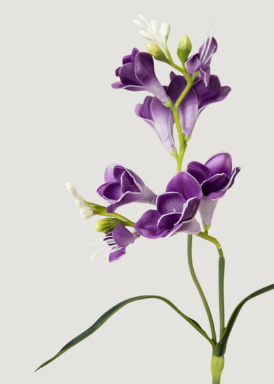 Purple Artificial Real Touch Freesia Flower - 20" - Sweet Water Decor - faux flower