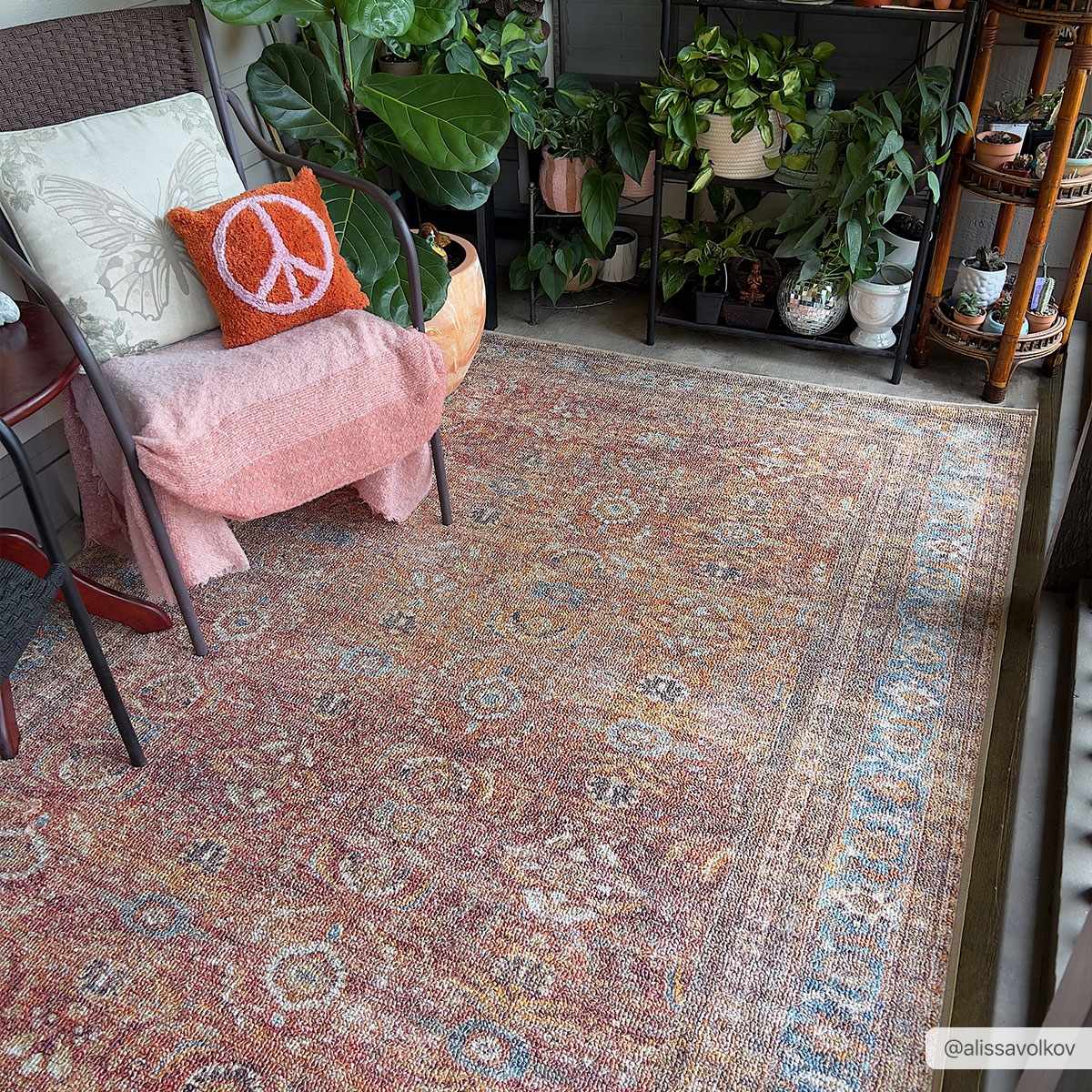 Anshu Peach Washable Area Rug - Sweet Water Decor - Rugs