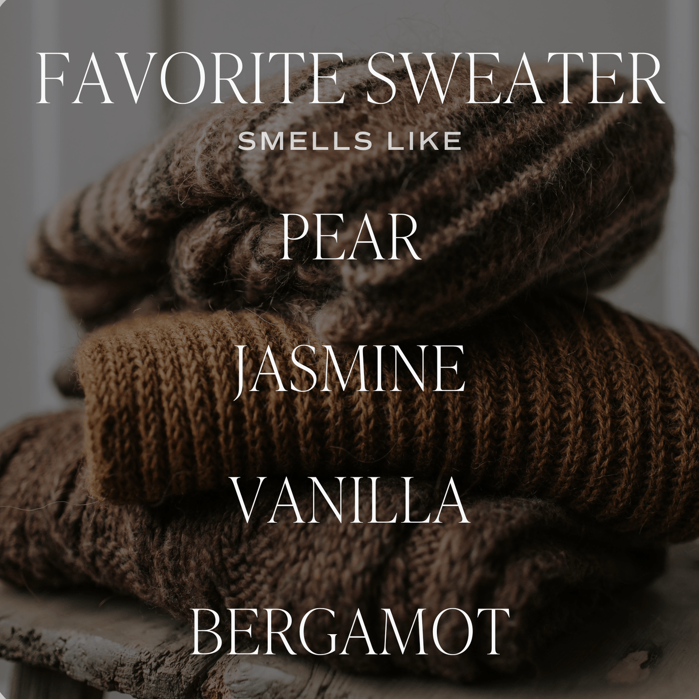 Favorite Sweater Soy Candle - Patterned 9 oz - Clear Jar (Cashmere and Vanilla) - Sweet Water Decor - Candles