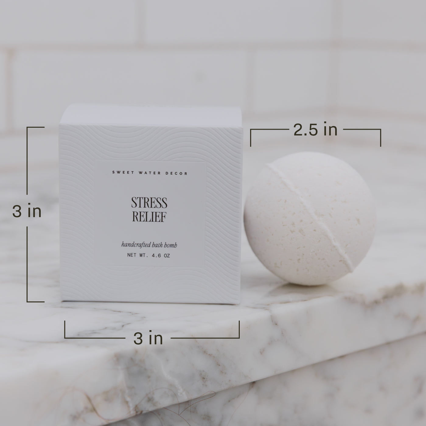 White Tea and Jasmine 4.6 oz Bath Bomb - Sweet Water Decor - Bath Bomb