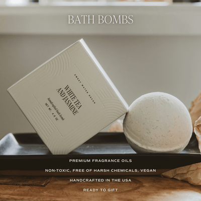 White Tea and Jasmine 4.6 oz Bath Bomb - Sweet Water Decor - Bath Bomb