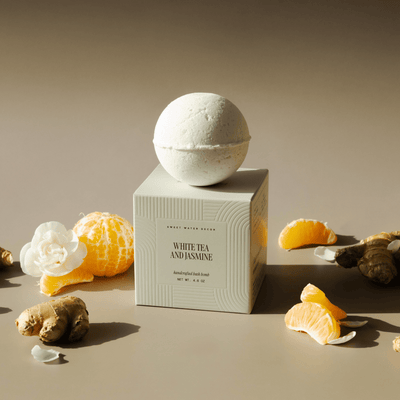 White Tea and Jasmine 4.6 oz Bath Bomb - Sweet Water Decor - Bath Bomb