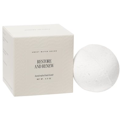 Restore and Renew White Eucalyptus 4.6 oz Bath Bomb - Sweet Water Decor - Bath Bomb