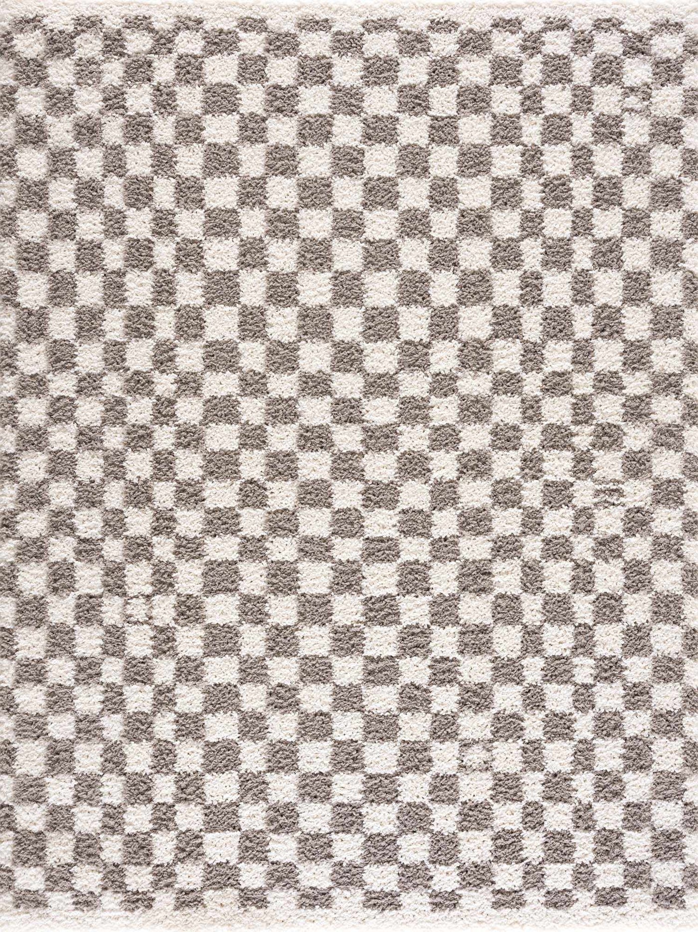 Kieu Taupe Checkered Area Rug