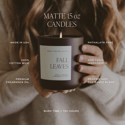 Cozy Season Soy Candle - Brown Matte Jar - 15 oz - Sweet Water Decor - Candles
