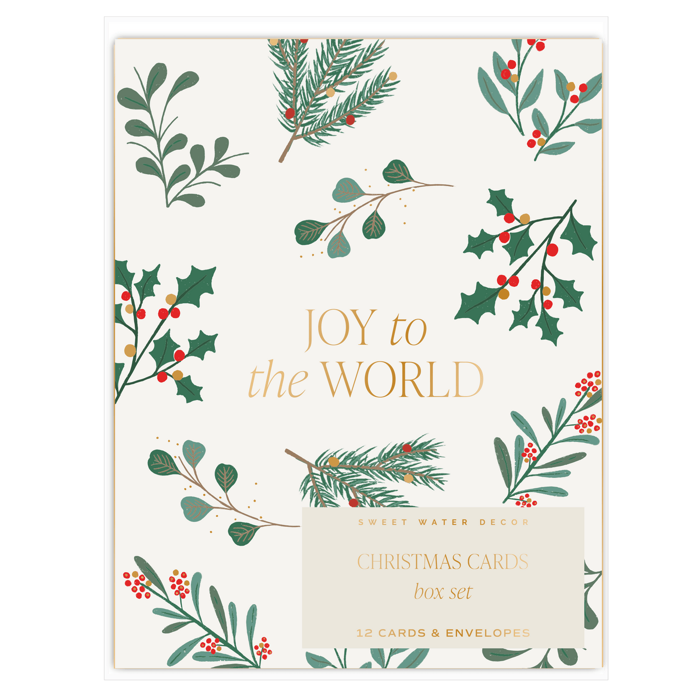 Assorted Holiday Card Set - Pack of 12 - Sweet Water Decor - GREETING CARDS