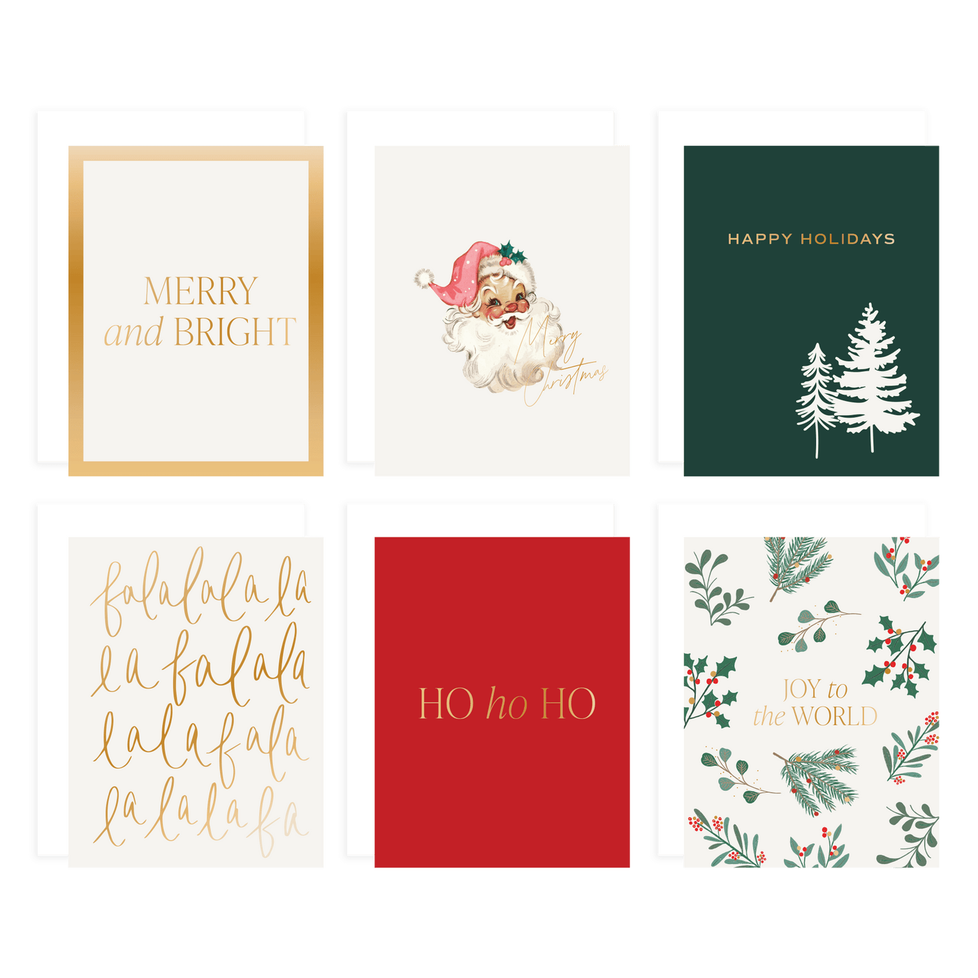 Assorted Holiday Card Set - Pack of 12 - Sweet Water Decor - GREETING CARDS