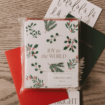 Assorted Holiday Card Set - Pack of 12 - Sweet Water Decor - GREETING CARDS