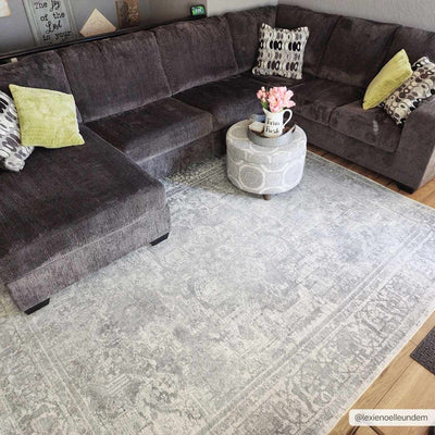 Blue Hiti Washable Area Rug