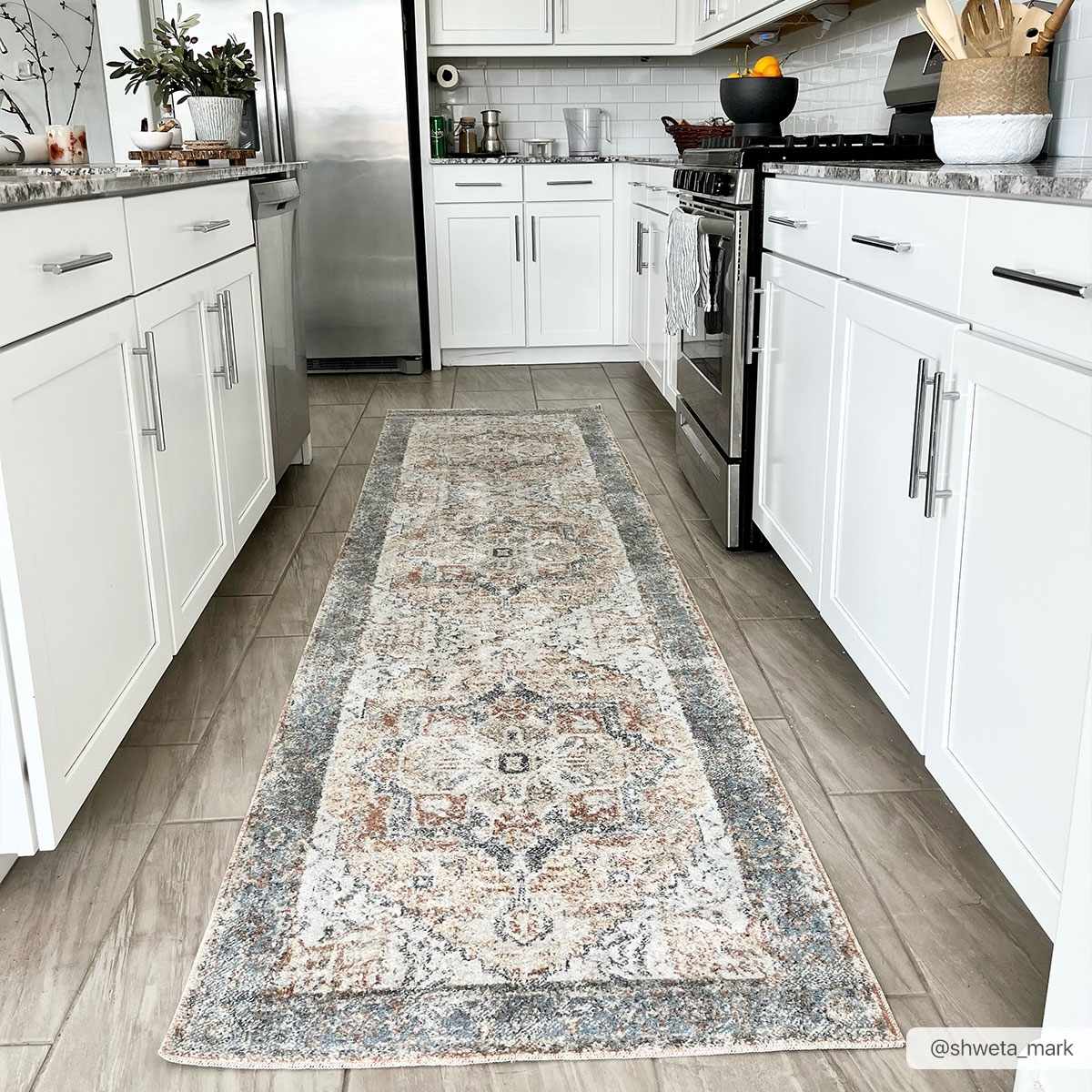 Blue Orange Hera Washable Area Rug - Sweet Water Decor - Rugs