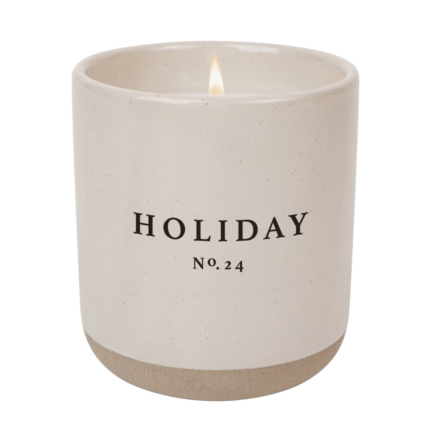 Holiday Soy Candle - Cream Stoneware Jar - 12 oz - Sweet Water Decor - Candles