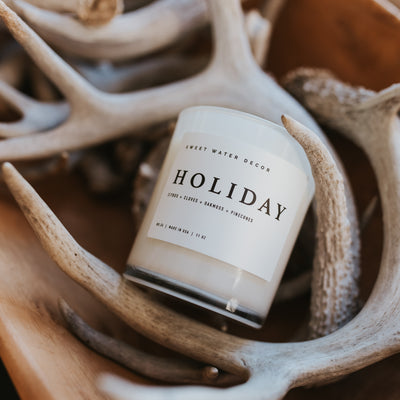 Holiday Soy Candle - White Jar - 11 oz