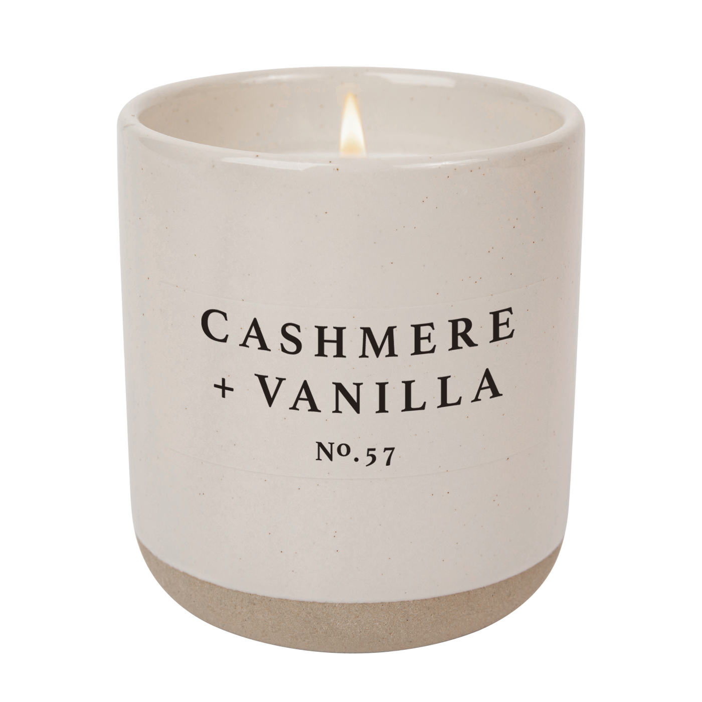 Cashmere and Vanilla Soy Candle - Cream Stoneware Jar - 12 oz