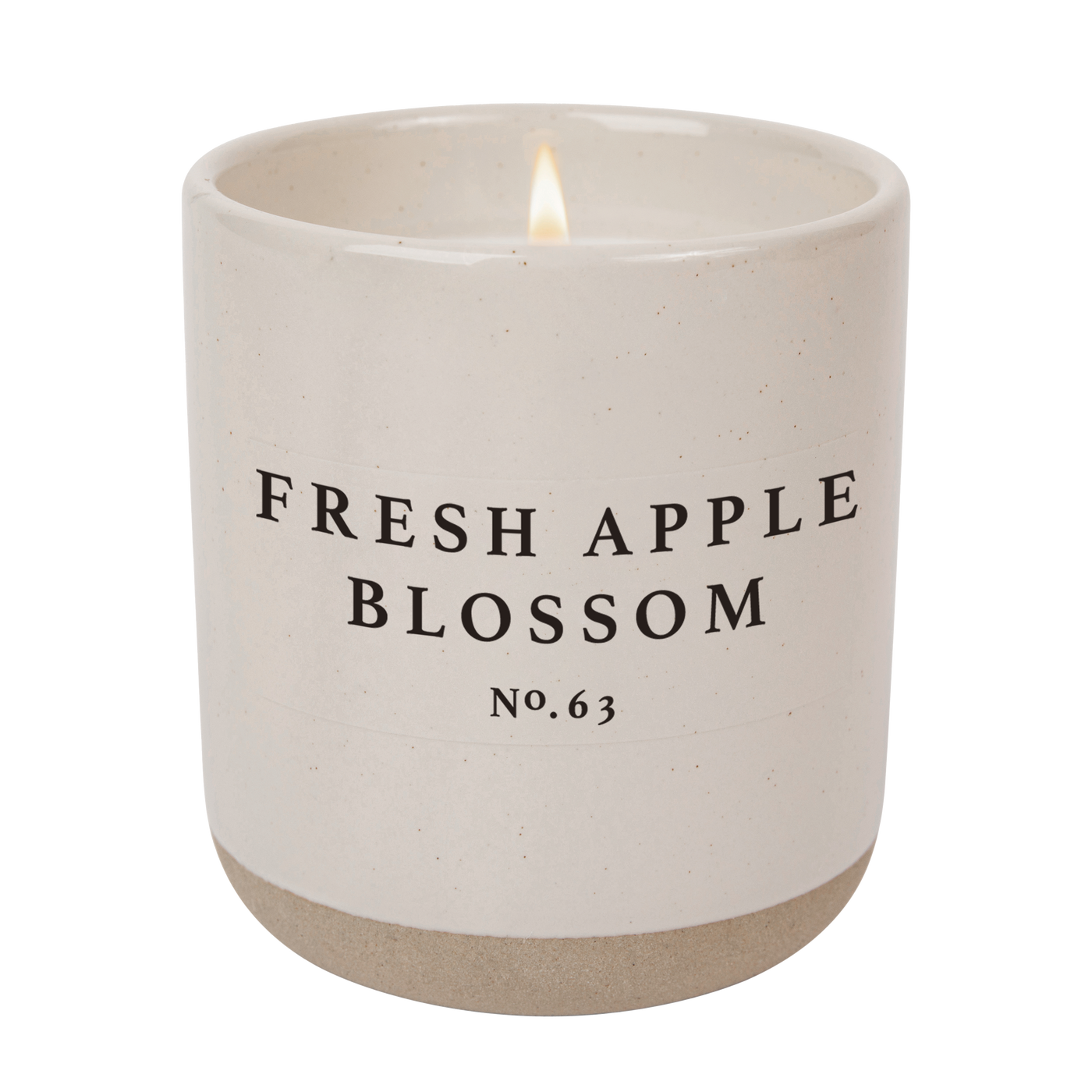 Fresh Apple Blossom Soy Candle - Cream Stoneware Jar - 12 oz